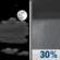 Saturday Night: Partly Cloudy then Chance Rain Showers