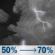 Tonight: A chance of showers and thunderstorms between 8pm and midnight, then showers and thunderstorms likely between midnight and 2am, then a chance of showers and thunderstorms between 2am and 4am, then showers and thunderstorms likely. Mostly cloudy. Low around 66, with temperatures rising to around 68 overnight. South southwest wind 2 to 7 mph. Chance of precipitation is 70%. New rainfall amounts between a quarter and half of an inch possible. Tonight: Chance Showers And Thunderstorms then Showers And Thunderstorms Likely
